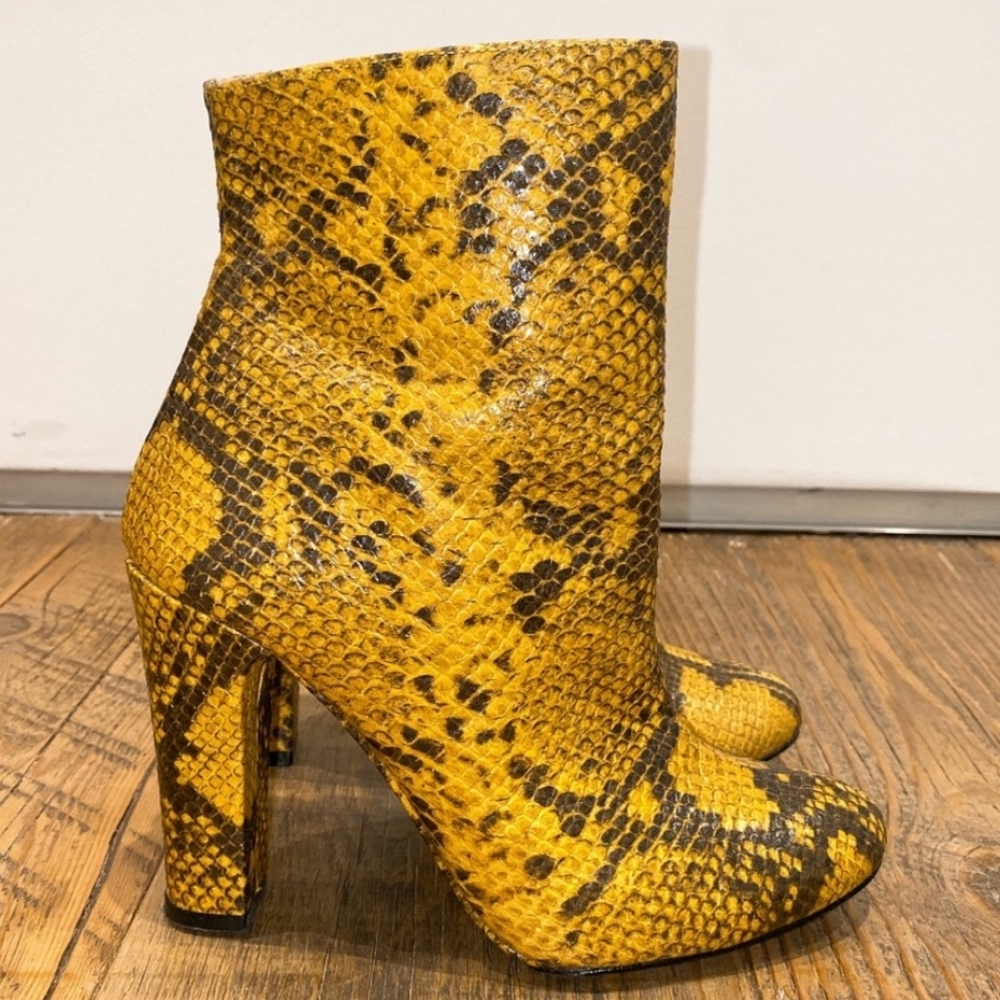 Zara Yellow Python Boot Size 38 Us 7 - image 2